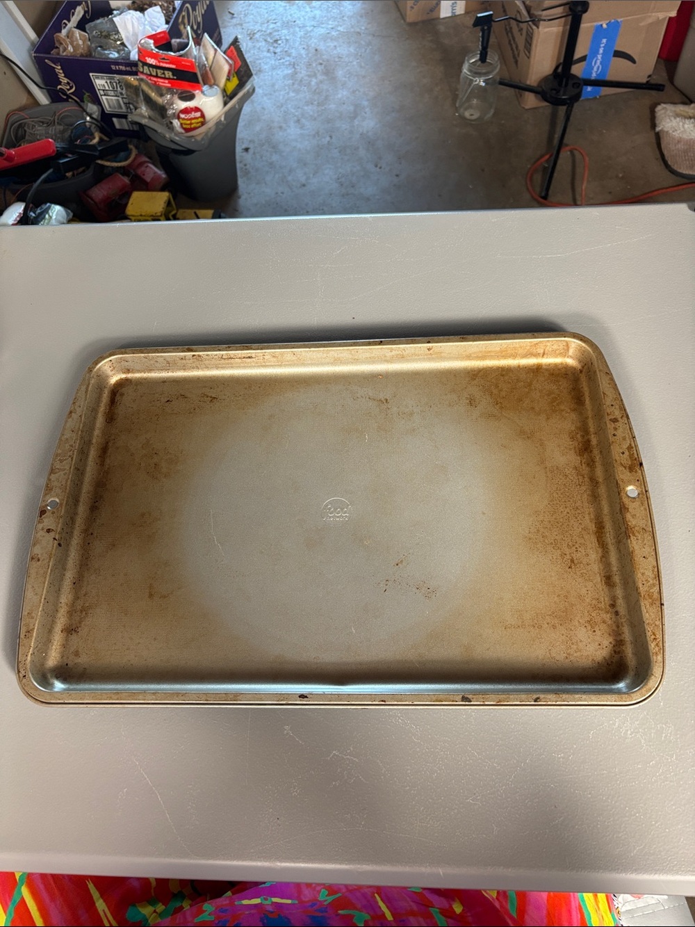 Food Network Large Rimmed Baking Sheet Cookie Pan 21x13 Used